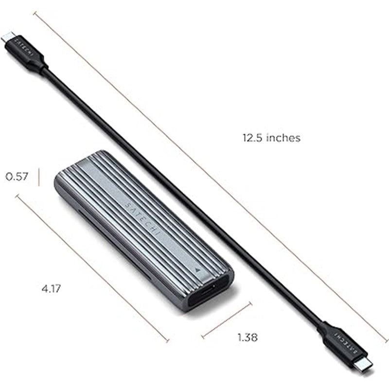 ساتيشي حافظة الومنيوم USB-C بدون ادوات لمنفذ الملحقات الاضافية السريع رمادي