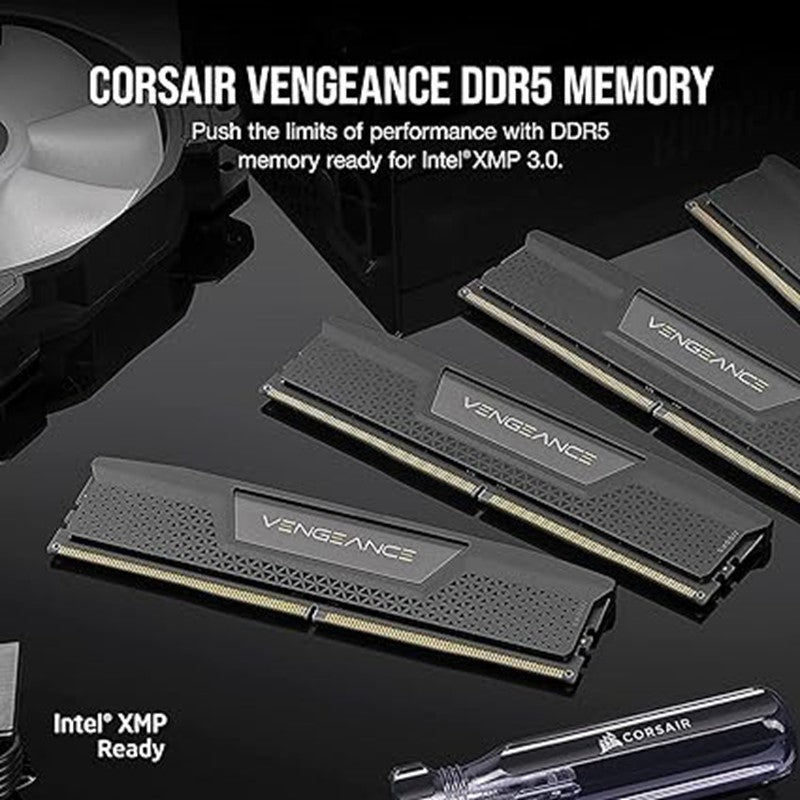 كورسير ذاكرة رام DDR5 64جيجابايت (2×32GB) 5200MHz CL40 انتل اكس ام بي اي كيو من فينجانس - اسود