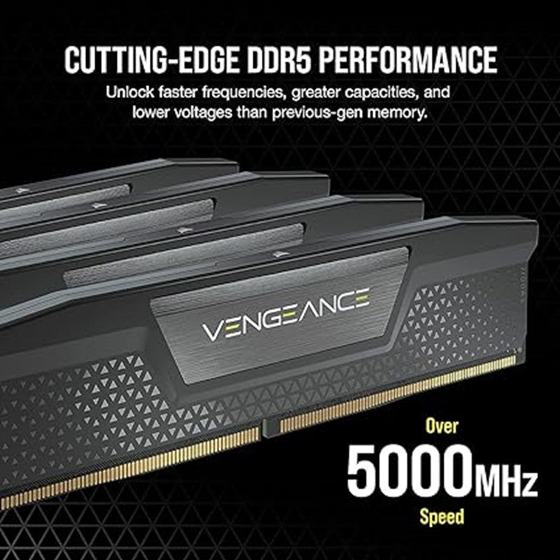 كورسير ذاكرة رام DDR5 64جيجابايت (2×32GB) 5200MHz CL40 انتل اكس ام بي اي كيو من فينجانس - اسود