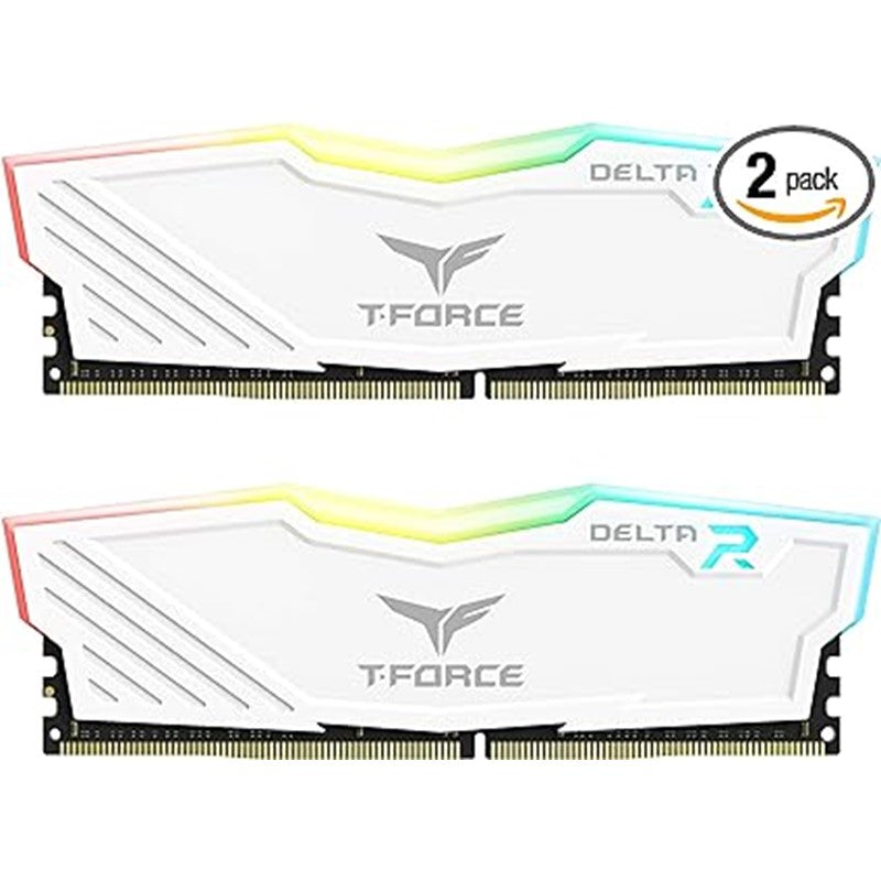 تيم جروب وحدة ذاكرة RAM تي فورس دلتا RGB DDR4جيجابايت 32 (2x16GB) 3200MHz (PC4-25600) CL16 للكمبيوتر المكتبي - ابيض
