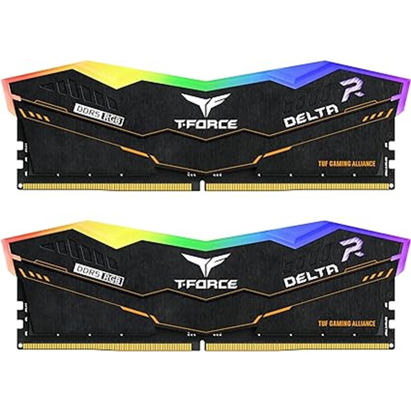 تيم جروب وحدة ذاكرة RAM تي فورس دلتا تي يو اف للالعاب RGB DDR5 جيجابايت32 (2×16GB) لجهاز الكمبيوتر المكتبي شريحة XMP 3.0 ريدي اسود