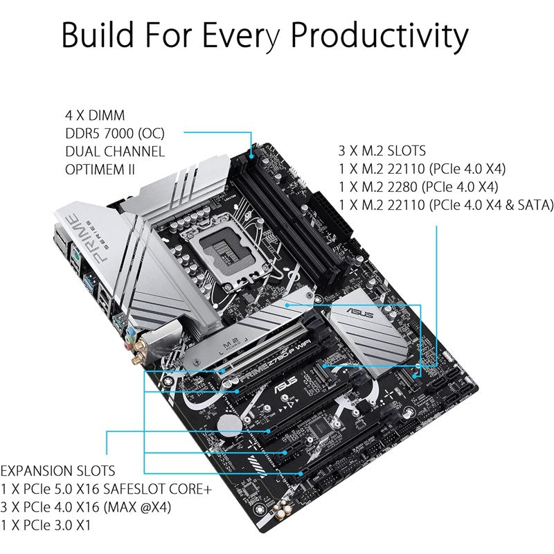 مازر بورد اسوس بريم Z790 P واي فاي DDR5 انتل الجيل 13