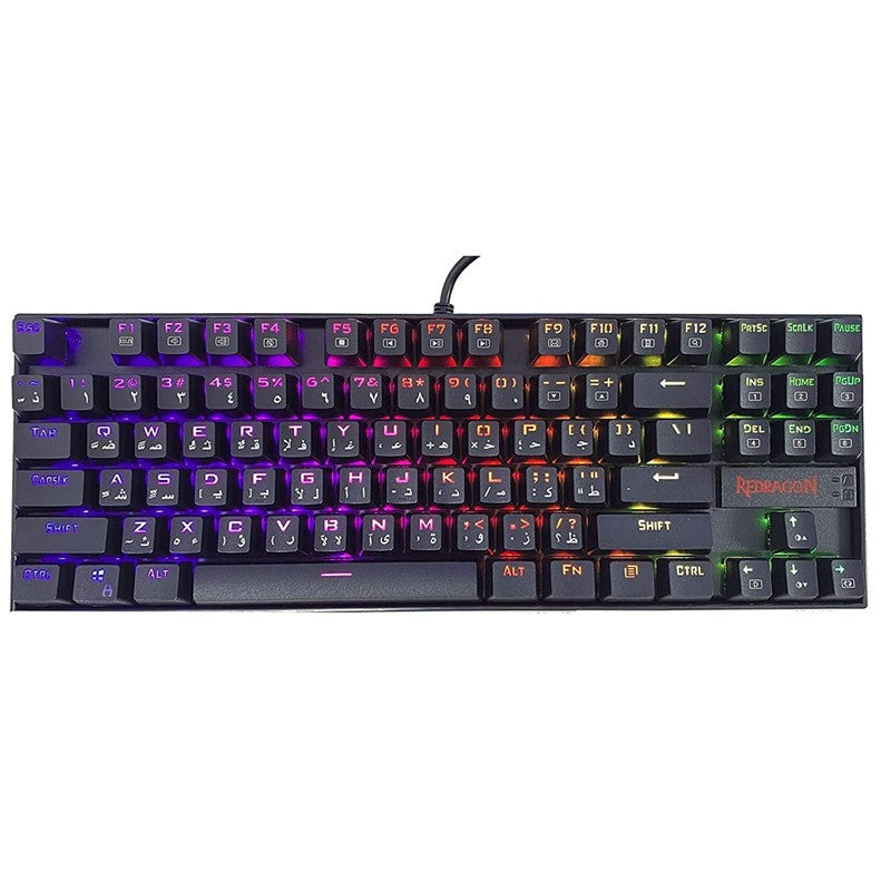 Redragon KUMARA K552 Wired RGB Mechanical Gaming Keyboard - Arabic - Black
