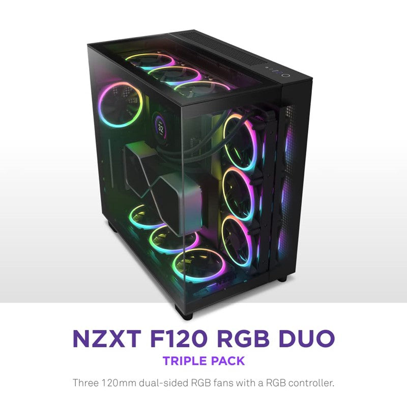 Nzxt F120 120mm RGB DUO & Controller 1 Pack 3 Fans In Total