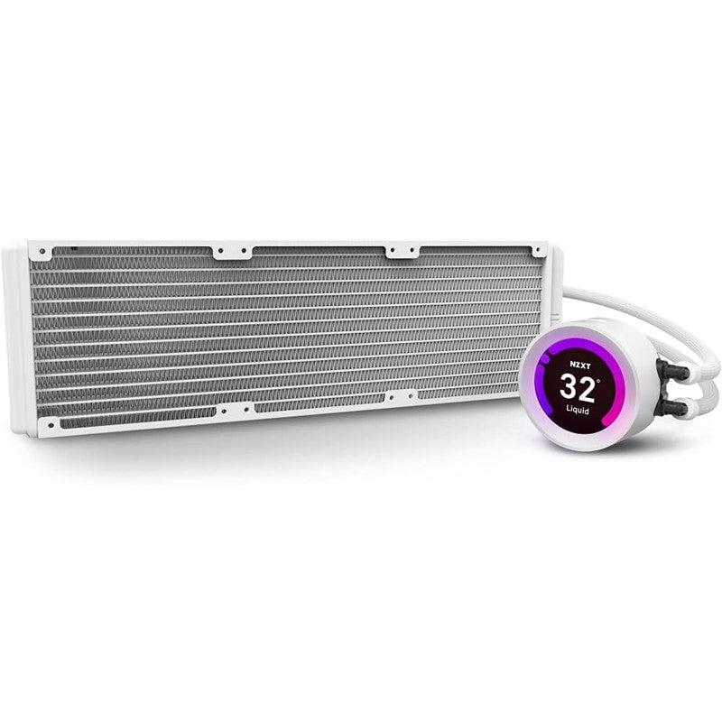 Nzxt Kraken Z73 360Mm Lcd Display RGB Connector Aio RGB White With Non RGB Fans Cpu Liquid Cooler - White