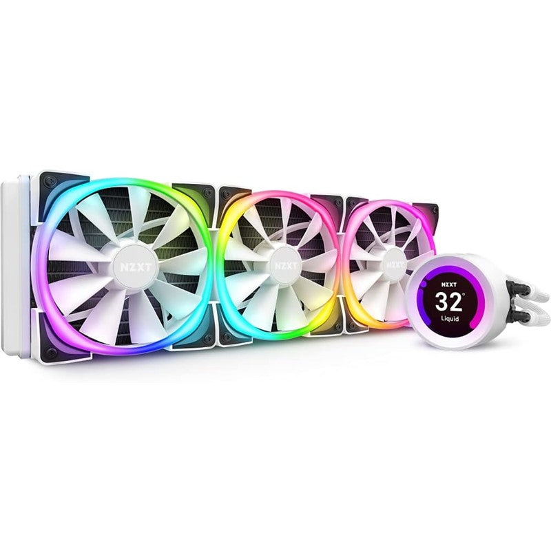 Nzxt Kraken Z73 360Mm Lcd Display RGB Connector Aio RGB With RGB Fans Cpu Liquid Cooler - White