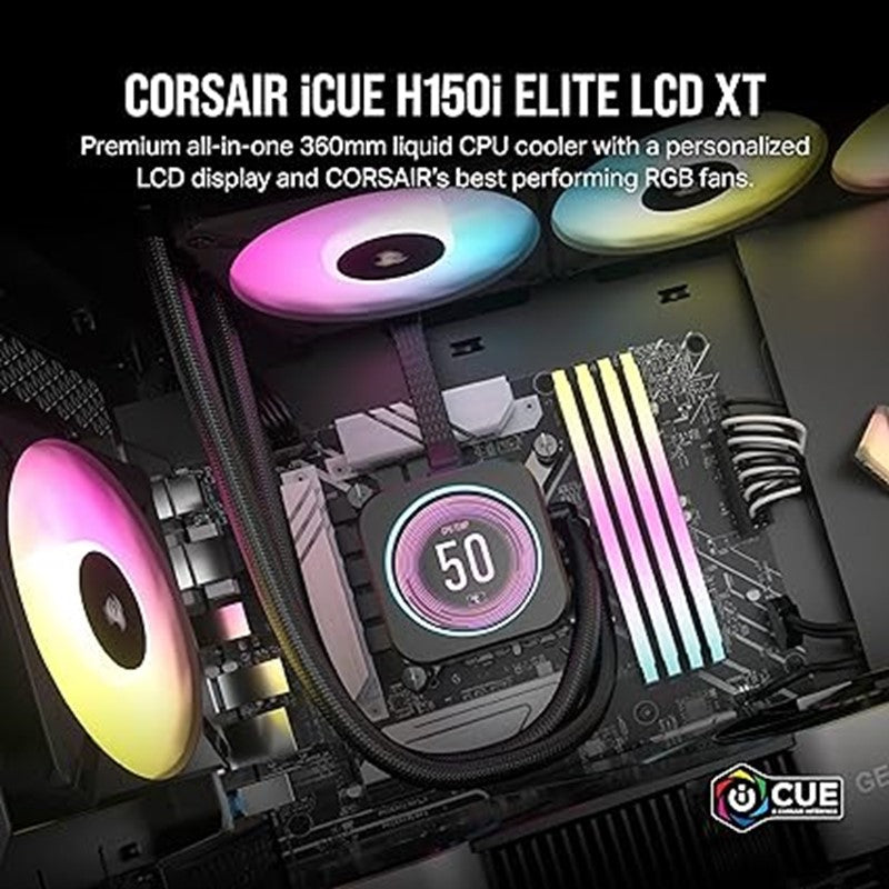 مبرد بروسيسور سائل H150i RGB اي كيو كورسير ايليت LCD اكس تي 360ملم
