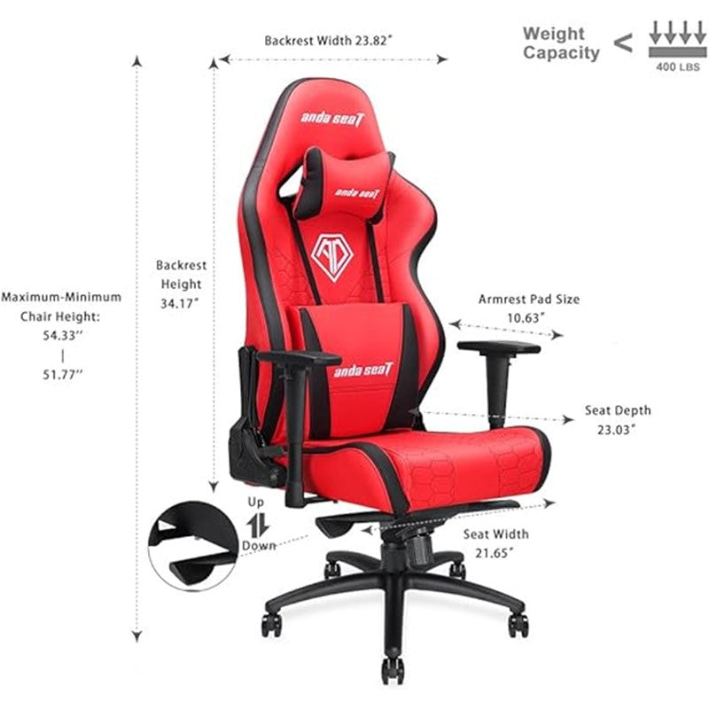 AndaSeat Spirit King SR Gaming Chair [Blue/Red/Grey]