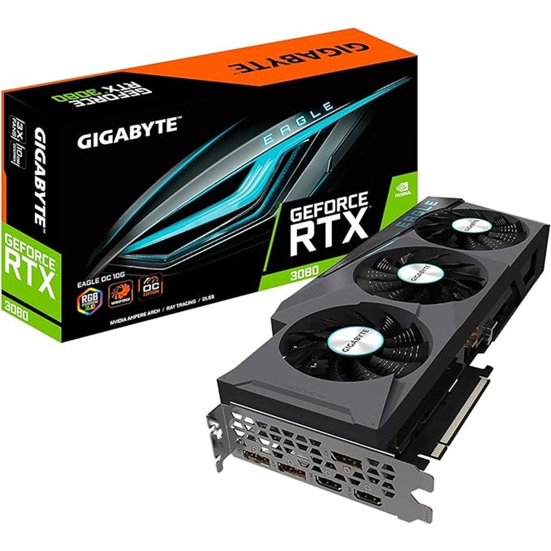 جرافيك كارد جيجابايت جيفورس RTX 3080 OC 3x ايجيل مراوح بقوة الرياح 10 جيجابايت GDDR6X