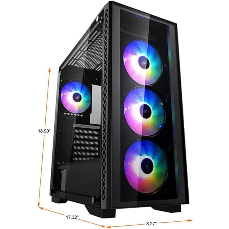 كمبيوتر كيس ديبكول ماتريكس 50 RGB 4F ميد تاور - اسود