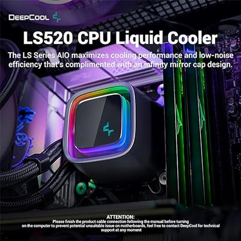 Deepcool ls520 a-rgb elite performance 240mm AIO Liquid Cooler (White)