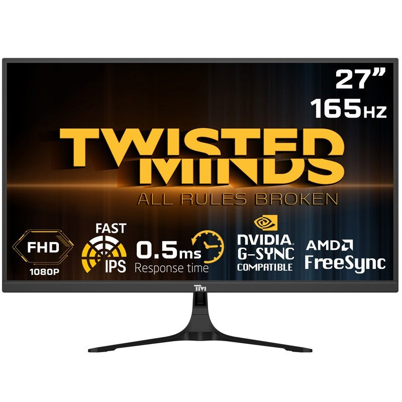 Twisted Minds 27'' Flat ,FHD 165Hz ,Fast IPS, 1ms, HDR Gaming Monitor TM27FHD165IPS +  (Free Twisted Minds 3 in 1 Sound Pickup RGB Wireless Charger)