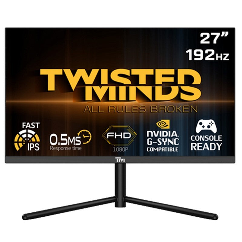 Twisted Minds 27'' Flat, FHD 192Hz, Fast IPS, 1ms, HDMI2.1 , HDR Gaming Monitor TM27FHD192IPS  + (Free Twisted Minds 3 in 1 Sound Pickup RGB Wireless Charger)