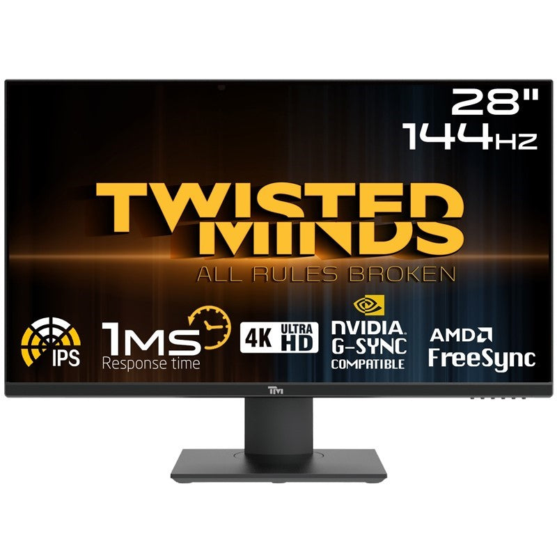 Twisted Minds 28'' UHD, 144Hz, 1ms, HDMI2.1, IPS Panel Gaming Monitor + (Free Twisted Minds 3 in 1 Sound Pickup RGB Wireless Charger)