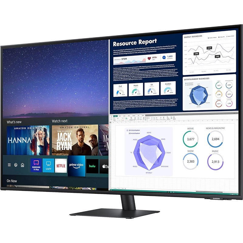 Samsung M7 Series 43 Inch (3840 x 2160) VA Flat 60Hz 8MS Smart Monitor - Black