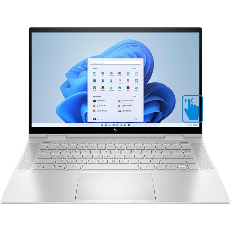 Laptop Envy X360 15-Ew0023Dx Touchscreen Convertible 2 In 1 Laptop With 15.6-Inch Display, Intel Evo Platform Core I7-1255U Processer 16Gb Ram 512Gb Ssd Intel Iris Xe Graphics Windows 11 Home English- Silver