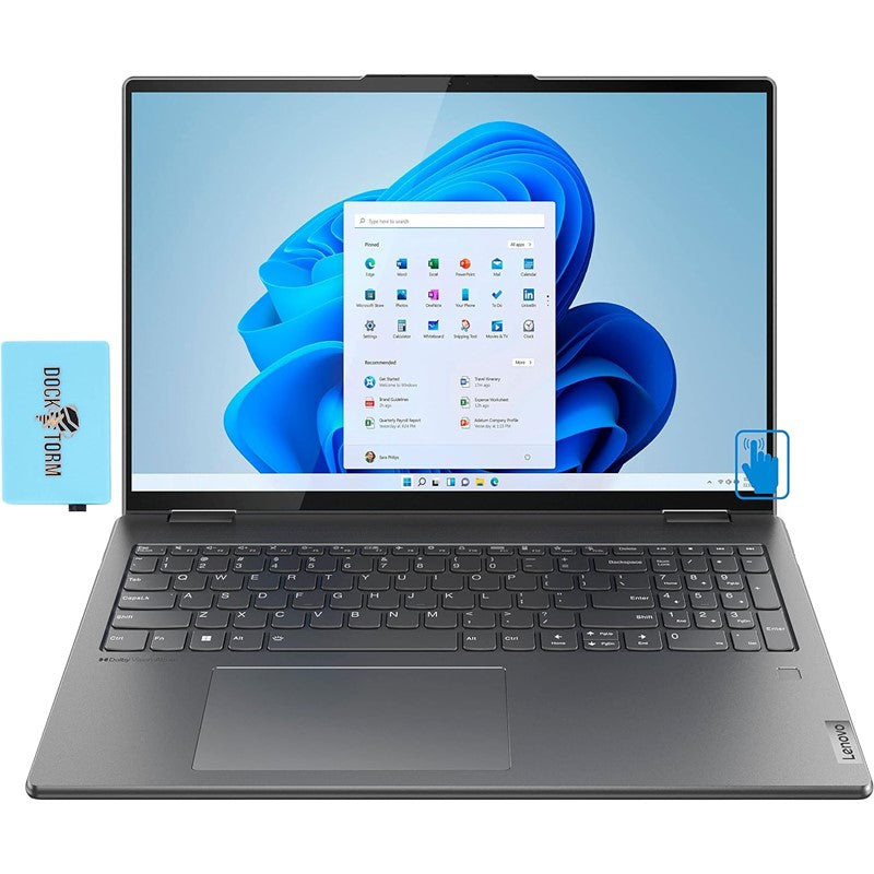 Yoga 7 Laptop With 16-Inch Display, Core I5-1240P Processor/8GB RAM/256GB SSD/Intel Iris XE Graphics/Windows 11 Home English Storm Grey