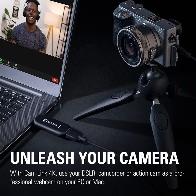 ستريمنج ديفيس الجاتو كام لينك 4K، بطاقة التقاط الكاميرا الخارجية، البث والتسجيل - أسود