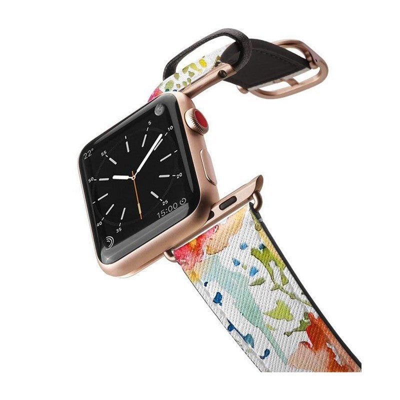 CASETIFY Apple Watch Band Leather All Series 42 mm Aluminum Gold Frame 1