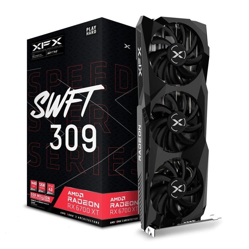 Refurbished - XFX Speeddter SWFT 309 AMD Radeon RX 6700 XT CORE Gaming Graphics Card with 12GB GDDR6 HDMI 3xDP, AMD RDNA 2