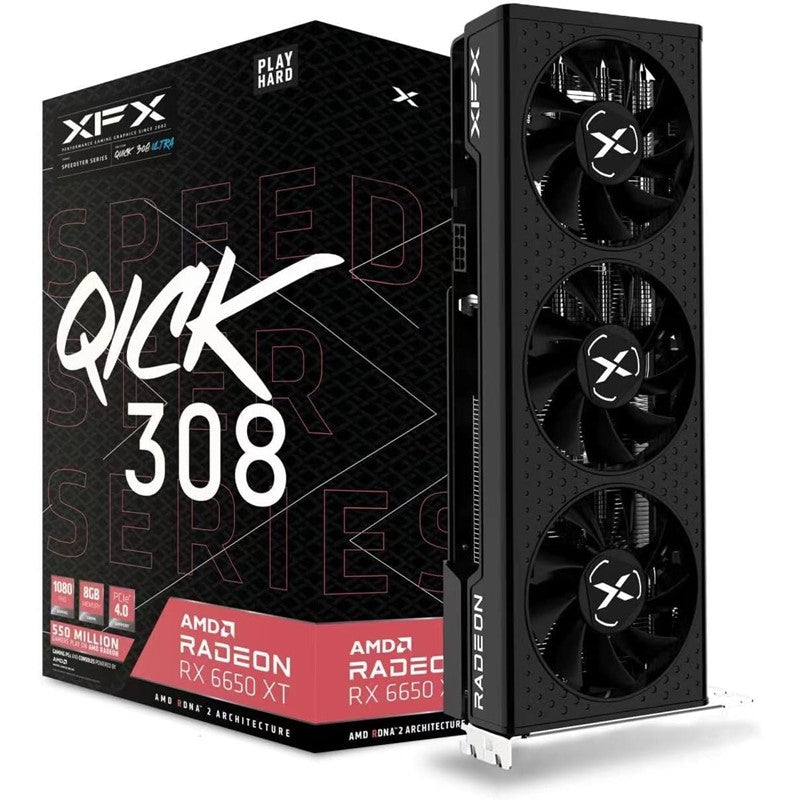 XFX Speedster QICK308 Radeon RX 6650XT Ultra Gaming 8GB GDDR6 Graphics Card, ATS-593770560