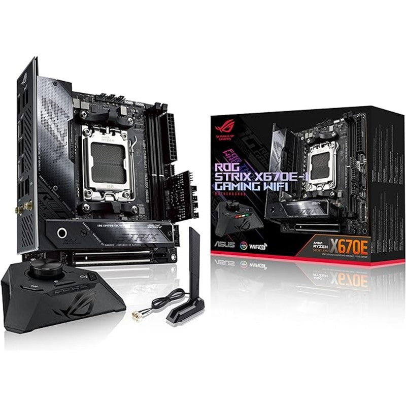 أسوس مازر بورد للالعاب روج ستريكس X670E-I واي فاي 6E مقبس AM5 (LGA 1718) رايزن 7000 ميني