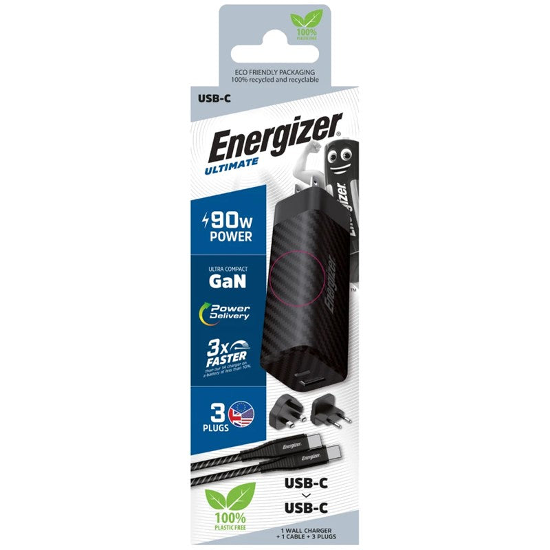 Energizer - Wall Charger Multi Plug - Pd 90w + Usb-c/C Cable