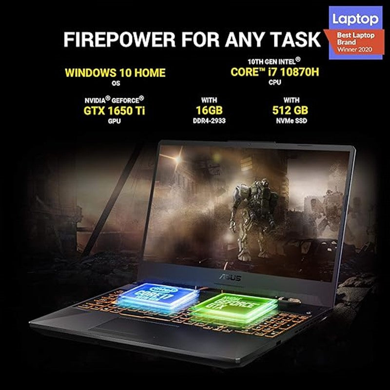 Asus Tuf Gaming F15 FX506LI-HN091T, Core i7-10870H, 16 GB RAM, 512GB SSD, GTX 1650 Ti, 15.6