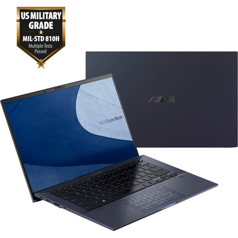 لابتوب أسوس اكسبيرت بوك بشاشة مقاس 14 بوصة، ومعالج كور i7-1165G7/ وذاكرة وصول عشوائي سعة 16 جيجابايت/ ومحرك أقراص SSD سعة 512 جيجابايت/ وبطاقة رسومات Intel Iris Xe Graphic Star، أسود