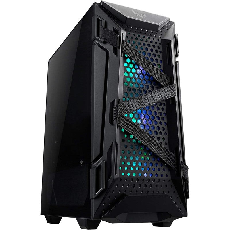 Asus Gt301 Tuf Gaming Pc Case, Compact ATX Mid Tower Chassis With Tempered Glass Side Panels, 120Mm Aura RGB Lighting Fan...