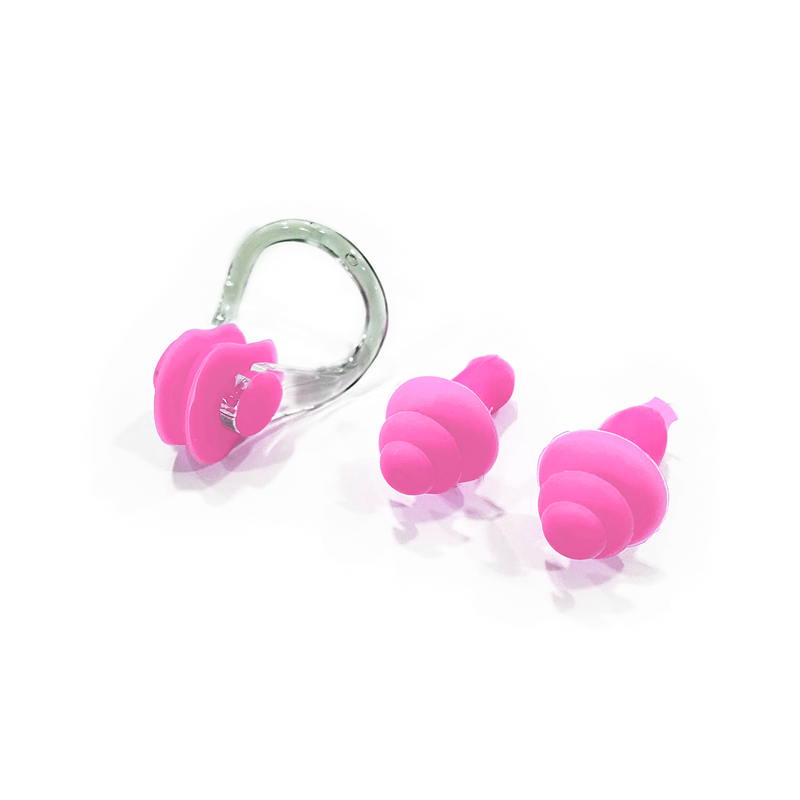 Swim Silicone Soft Ear Plugs & Nose Clip Pink